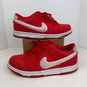 Nike Dunk Low Valentines Day 2024 Red Pink Fuzzy Swoosh FZ3548-612 Size 6.5Y